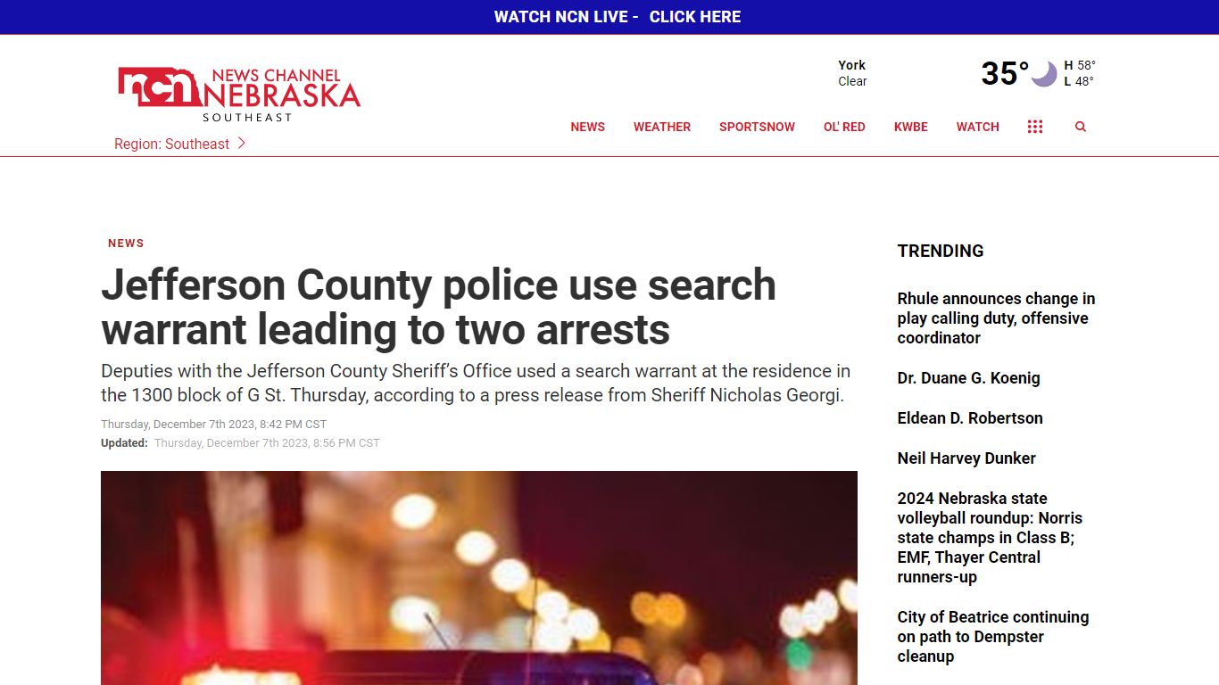 Jefferson County police use search warrant ... - News Channel Nebraska